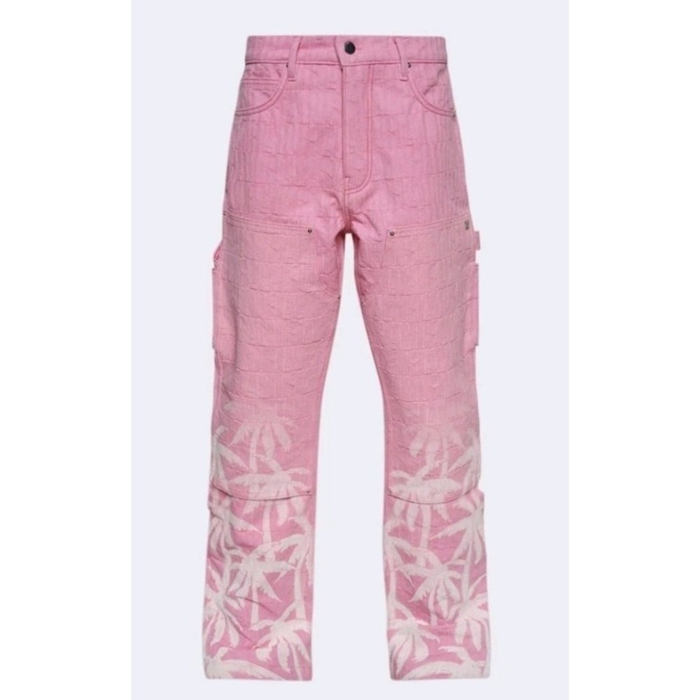 New Amiri‎ Palm Tree Carpenter Jeans Pink The Webster 36x34
